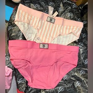 Victoria secret BLING set of 2 pair  Cotton Shine Patch Hiphugger panties NEW!